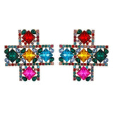 Vintage Metal Cross Pearl Crystal Glamour Jewelry