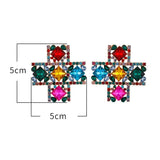 Vintage Metal Cross Pearl Crystal Glamour Jewelry
