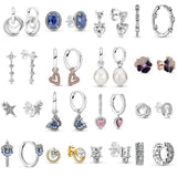 925 Silver Freshwater Pearl Hoop Earrings Wedding Gift