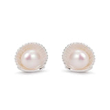 Vintage Style Shell Pearl Stud Earrings for Women Banquet Jewelry Gift