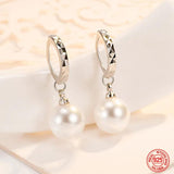 925 Silver Pearl Drop Earrings for Weddings