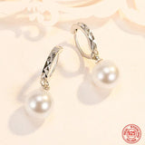 925 Silver Pearl Drop Earrings for Weddings