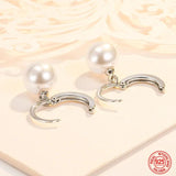 925 Silver Pearl Drop Earrings for Weddings