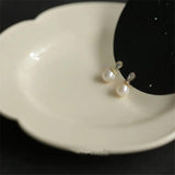 925 Silver Pearl Earrings Plating 14k Wedding Party Jewelry Mother's Gift