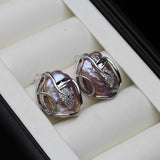 Baroque Pearl Earrings 14k Plated Purple Bridal Jewelry