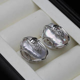 Baroque Pearl Earrings 14k Plated Purple Bridal Jewelry