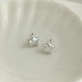 Star Pearl Earrings 10-12mm Freshwater 925 Sterling Silver Delicate Small