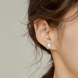 Star Pearl Earrings 10-12mm Freshwater 925 Sterling Silver Delicate Small