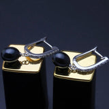 Freshwater Grey Pearl Earrings, 925 Sterling Silver Women's Earrings