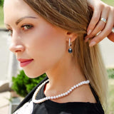 Freshwater Grey Pearl Earrings, 925 Sterling Silver Women's Earrings