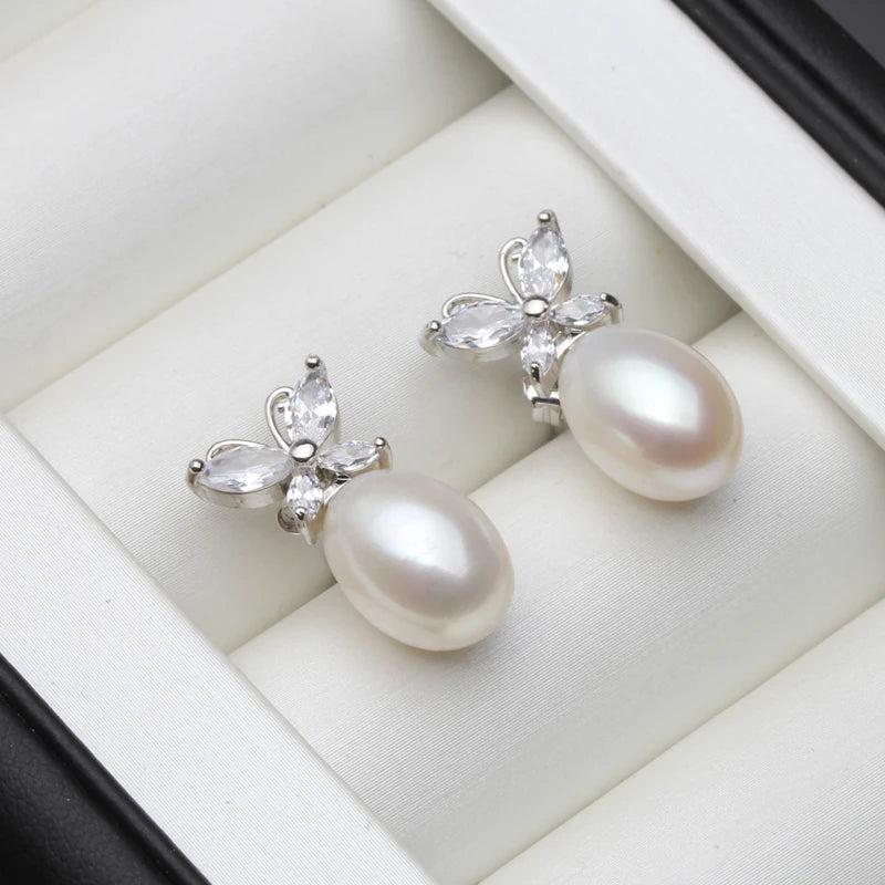 Freshwater Grey Pearl Tassel Earrings 925 Sterling Silver Jewelry
