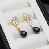 Natural Pearl Earrings, Gold Plated, Mother's Birthday Gift