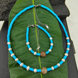 Turquoise Pearl Chain Set Stainless Steel Beads Jewelry Set