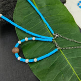 Turquoise Pearl Chain Set Stainless Steel Beads Jewelry Set
