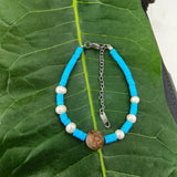 Turquoise Pearl Chain Set Stainless Steel Beads Jewelry Set