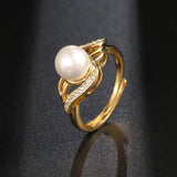 Zirconia Pearl Decoration Ring Adjustable Jewelry for Women