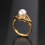 Zirconia Pearl Decoration Ring Adjustable Jewelry for Women