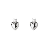 999 Sterling Silver Shell Pearls Heart Stud Earrings for Women Girls