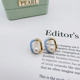 Freshwater Pearl Square Stud Earrings 14K Filled Jewelry For Women