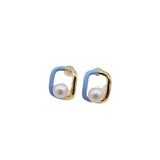 Freshwater Pearl Square Stud Earrings 14K Filled Jewelry For Women