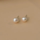 Sterling Silver Baroque Pearl Stud Earrings for Women