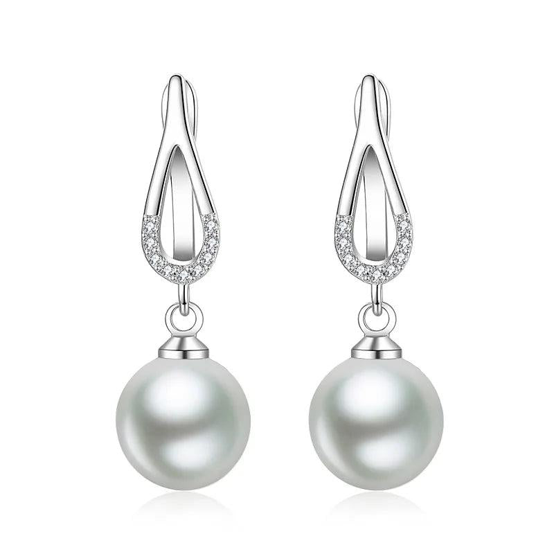 Freshwater Pearl 925 Silver Earrings Wedding Gift
