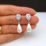 Water Drop Pearl Dangle Earrings For Women Lady's Accessory