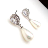Water Drop Pearl Dangle Earrings For Women Lady's Accessory