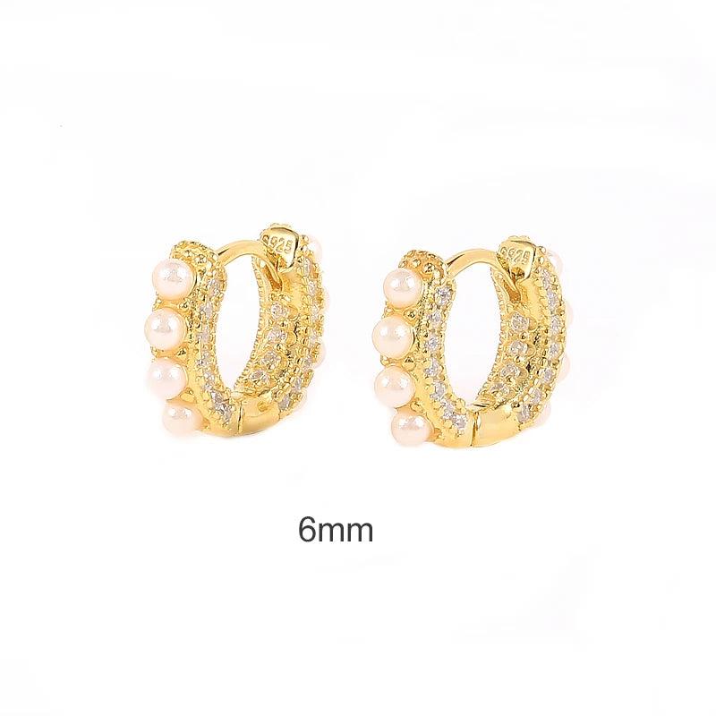 925 Silver Pearls Dangle Earrings Mom Gift