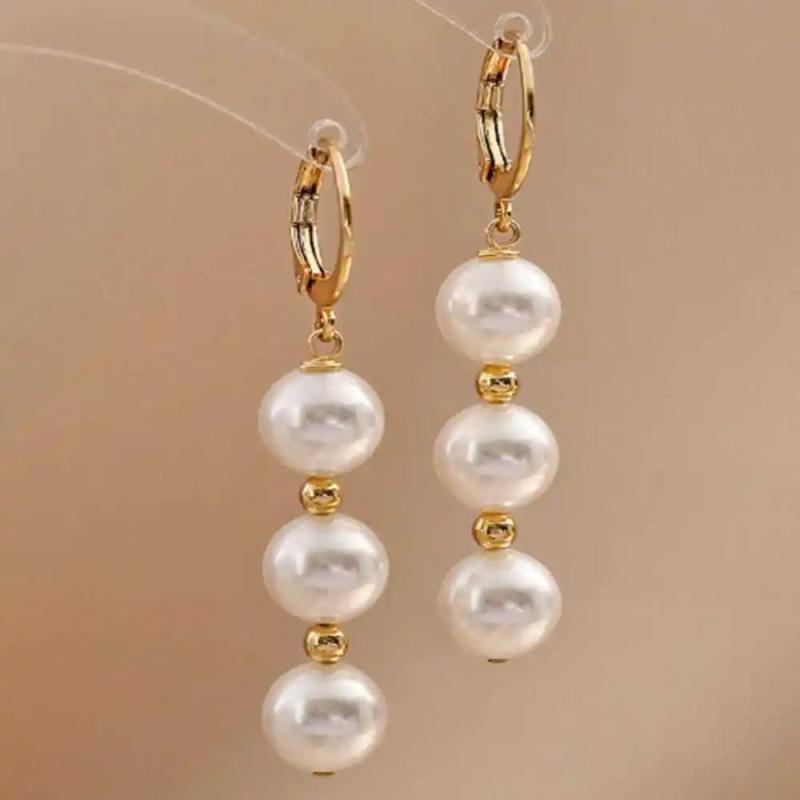 8MM Shell Pearl Earrings 18K Thanksgiving Gift Wedding Hook