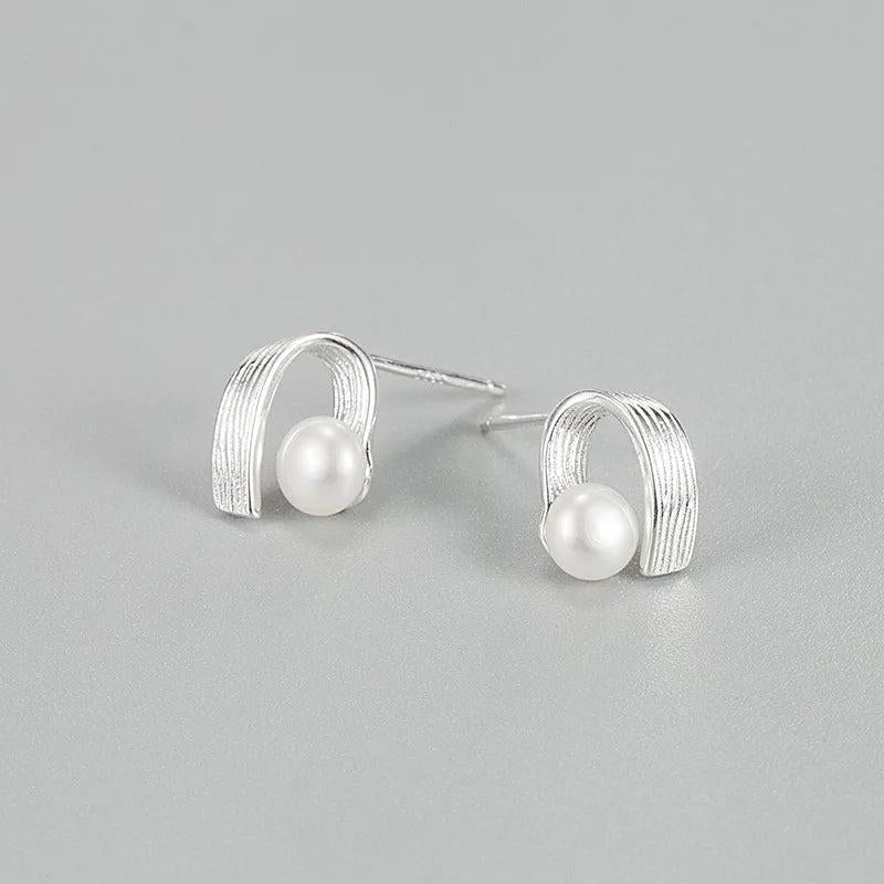 Baroque Freshwater Pearl Earrings S925 Sterling Silver Retro Port Wind
