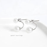 925 Silver Pearl Earrings for Women Wedding Party Dress Jewelry