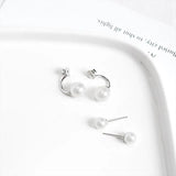 925 Silver Pearl Earrings for Women Wedding Party Dress Jewelry