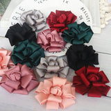 10Pcs Satin Rose Flower Wedding Brooch DIY Accessories
