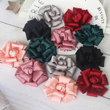 10Pcs Satin Rose Flower Wedding Brooch DIY Accessories