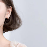 925 Silver Irregular Barbed Wire Round Earrings
