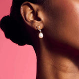 Crystal Pearl 925 Silver Earring Drop Zirconia