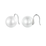 925 Silver Shell Pearl Stud Earrings Platinum Plated
