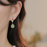 Freshwater Pearl & Nephrite Jade Stone 14K Filled Tassels Stud Earrings