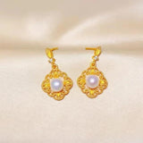 14k Butterfly Pearl Earrings for Women Gift