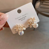 Moonlight Pearl Earrings Opal Stone Flower Earrings for Girls