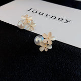 Moonlight Pearl Earrings Opal Stone Flower Earrings for Girls