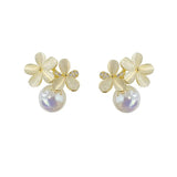 Moonlight Pearl Earrings Opal Stone Flower Earrings for Girls