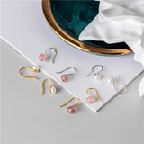 925 Silver Pearl Drop Earrings Strawberry Crystal Jewelry Women Gift