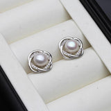 925 Silver Freshwater Pearl Earrings for Women, Wedding Jewelry