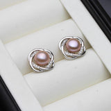 925 Silver Freshwater Pearl Earrings for Women, Wedding Jewelry