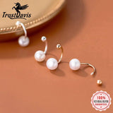 TrustDavis 925 Sterling Silver Pearl Stud Earrings Wedding Jewelry DB427