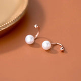 TrustDavis 925 Sterling Silver Pearl Stud Earrings Wedding Jewelry DB427