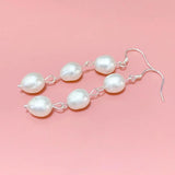 925 Silver Pearl Drop Earrings for Women Jewelry