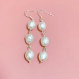 925 Silver Pearl Drop Earrings for Women Jewelry
